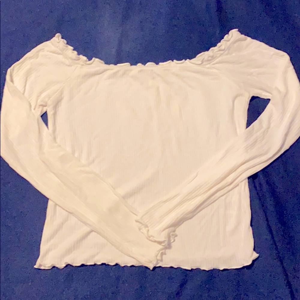 Off the shoulder white top